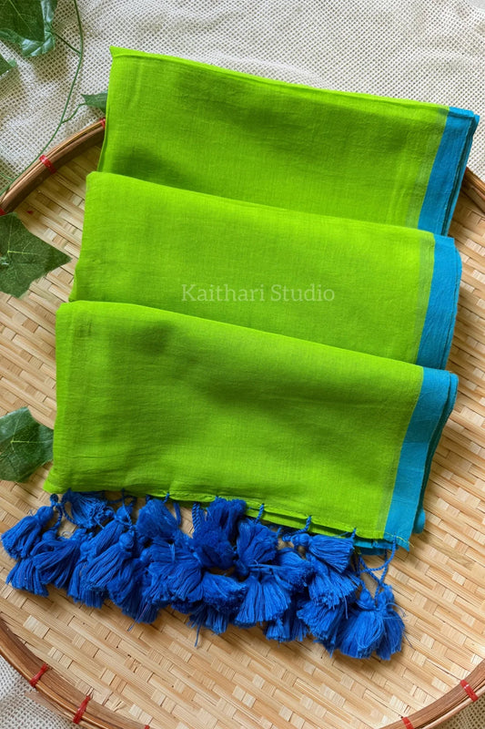 Florescent green plain mul cotton – KS069