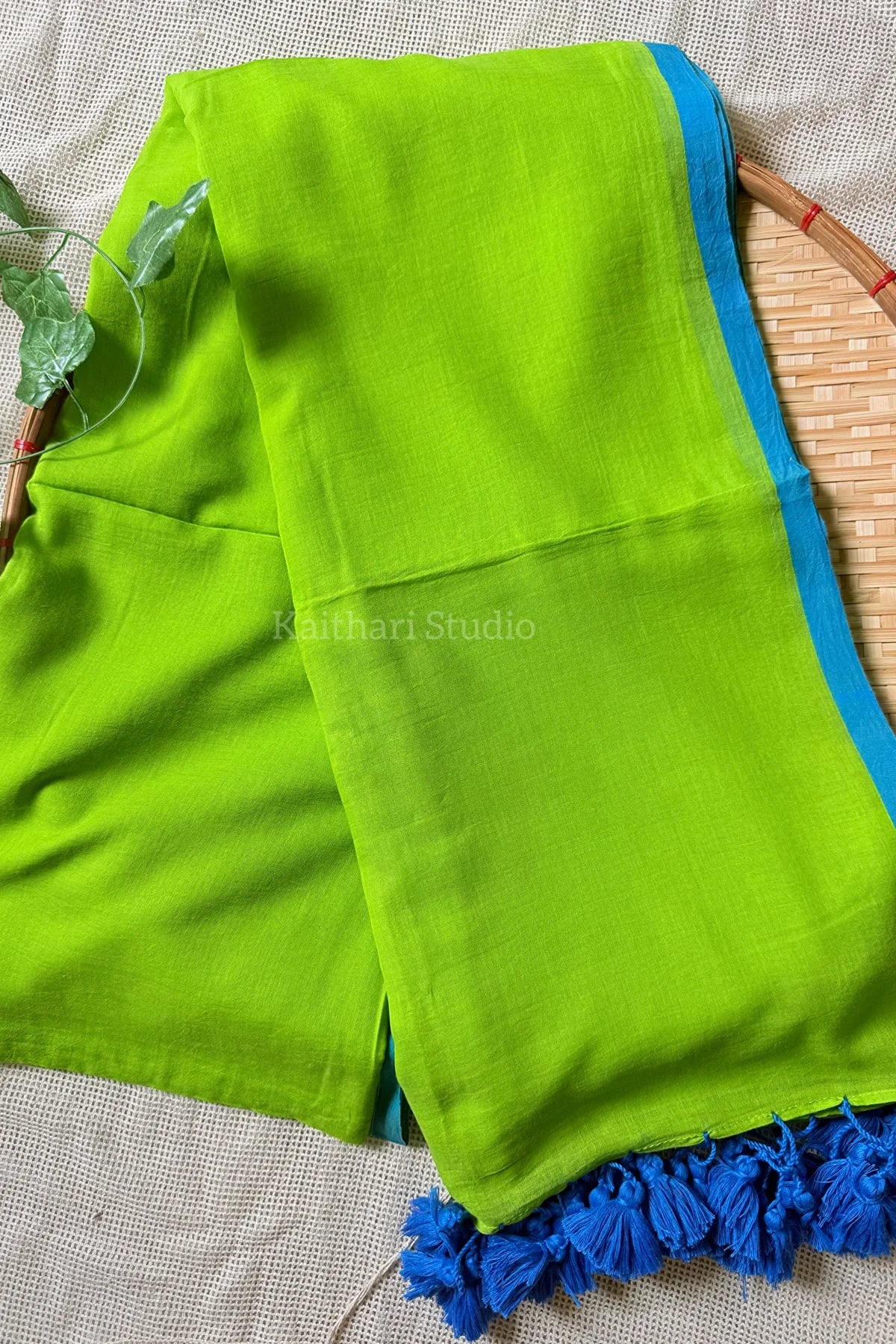 Florescent green plain mul cotton – KS069