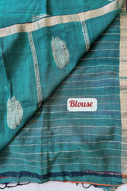 Linen Stripes- Green with Orange - KS009