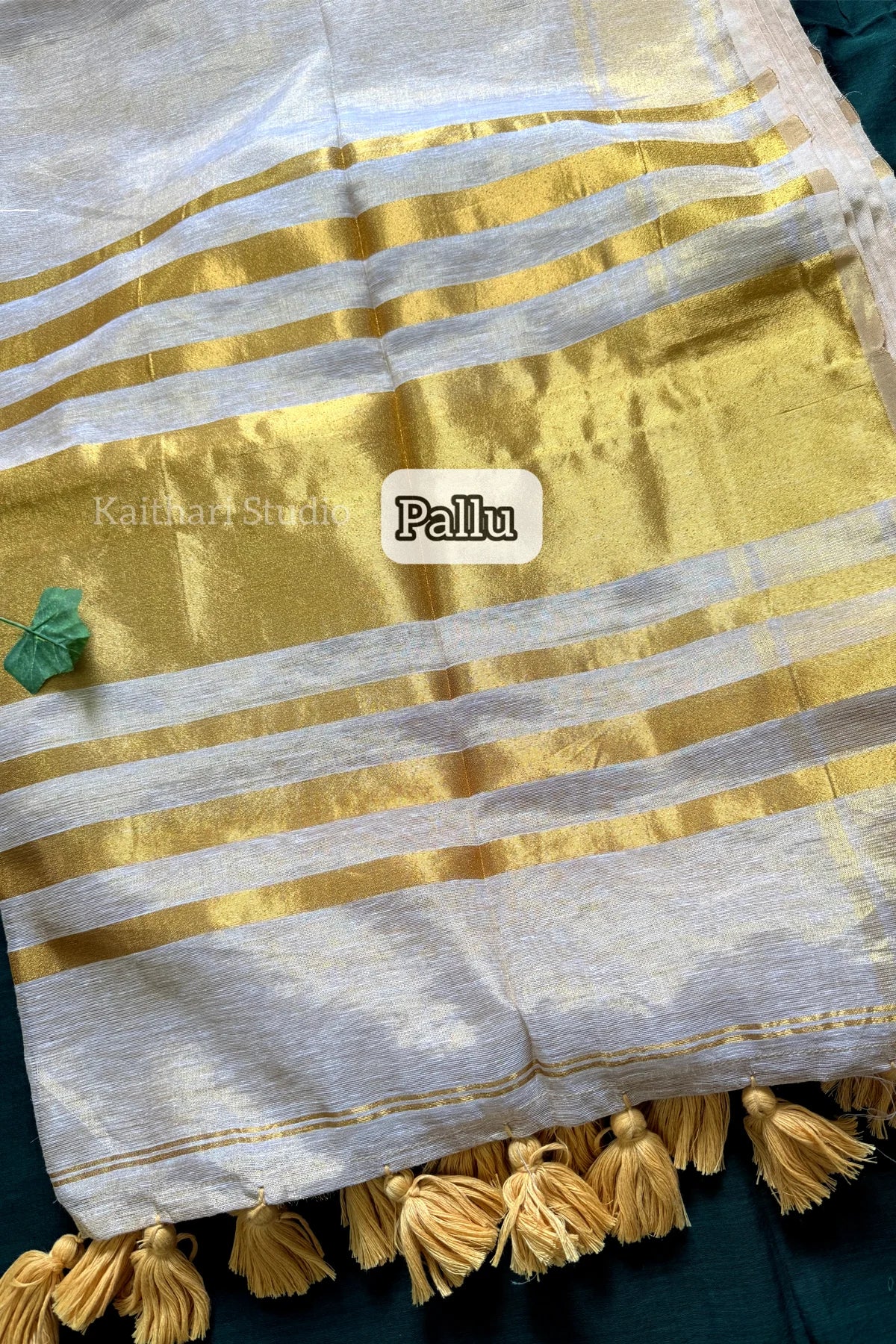 Linen Zari Tissue Saree - Cream/Off white - KS001