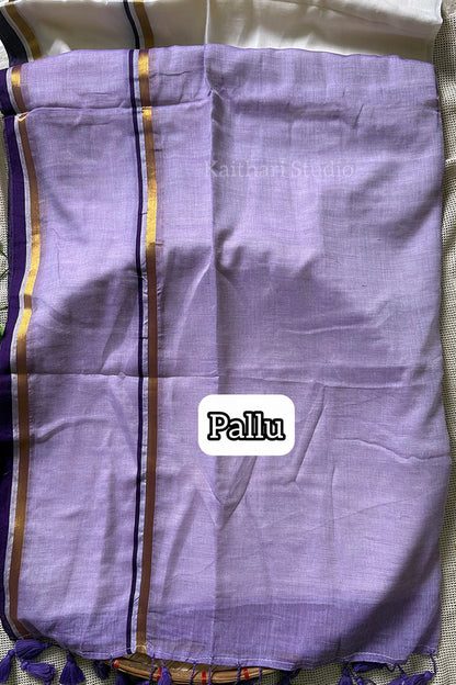 Onam Special Mul Cotton - Lavender- KS048