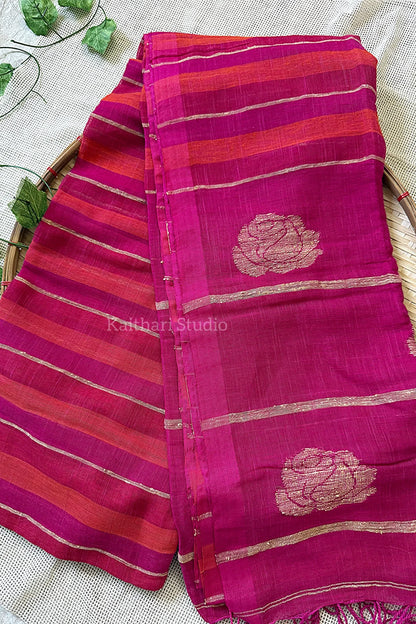 Linen Stripes - Pink with Orange - KS007