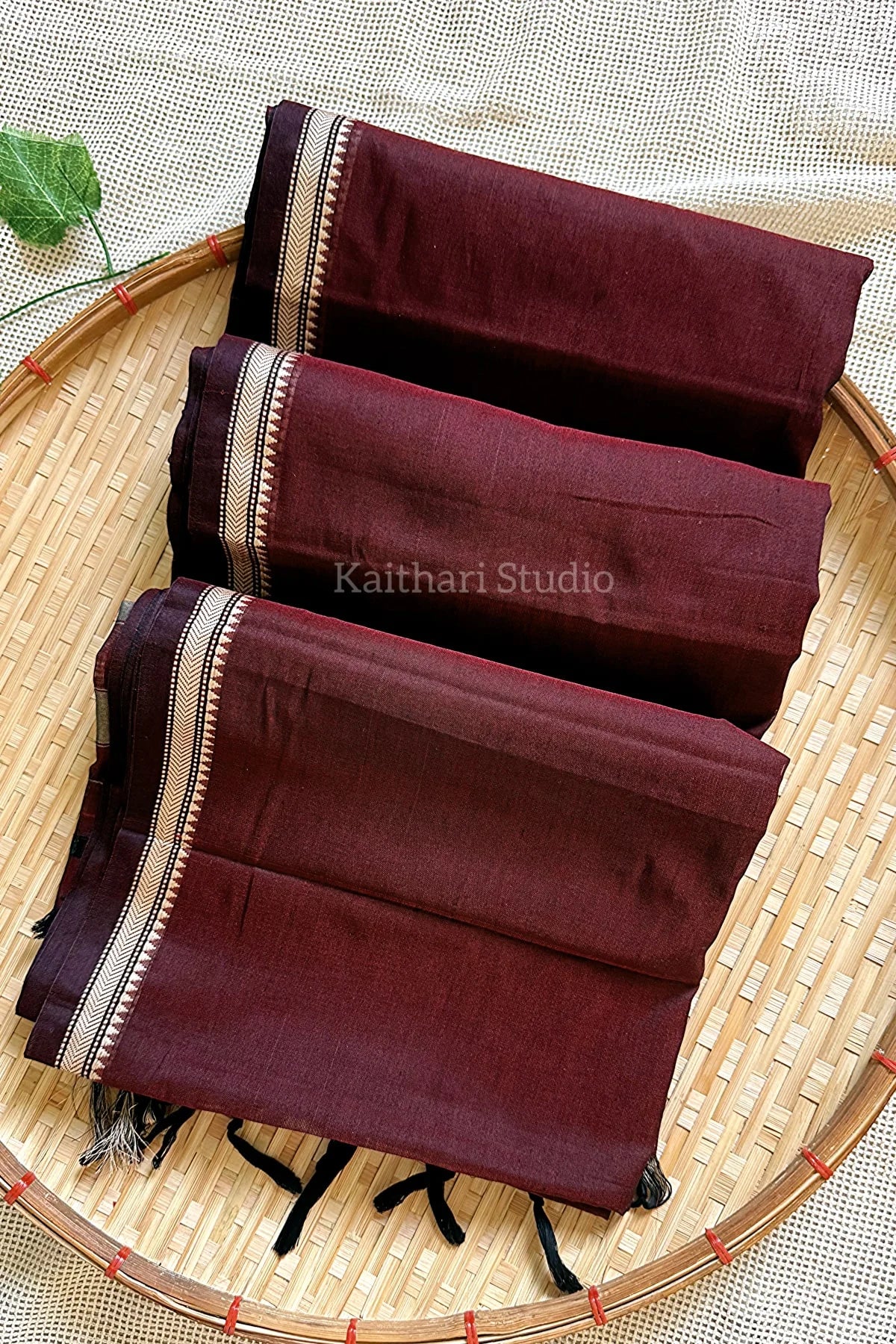 Narayanpet small border - Maroon - KS024