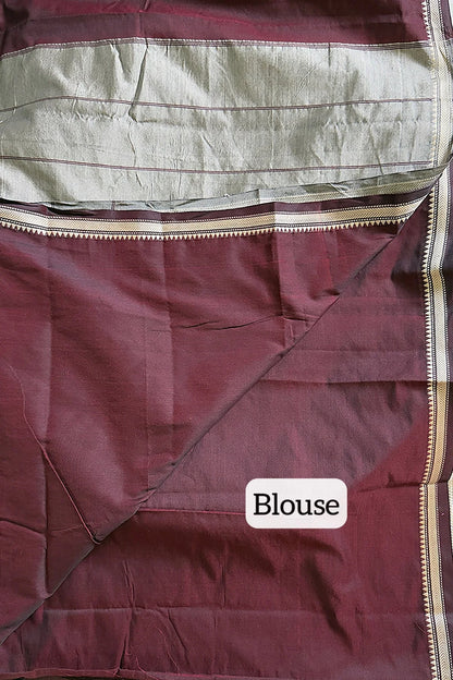Narayanpet small border - Maroon - KS024