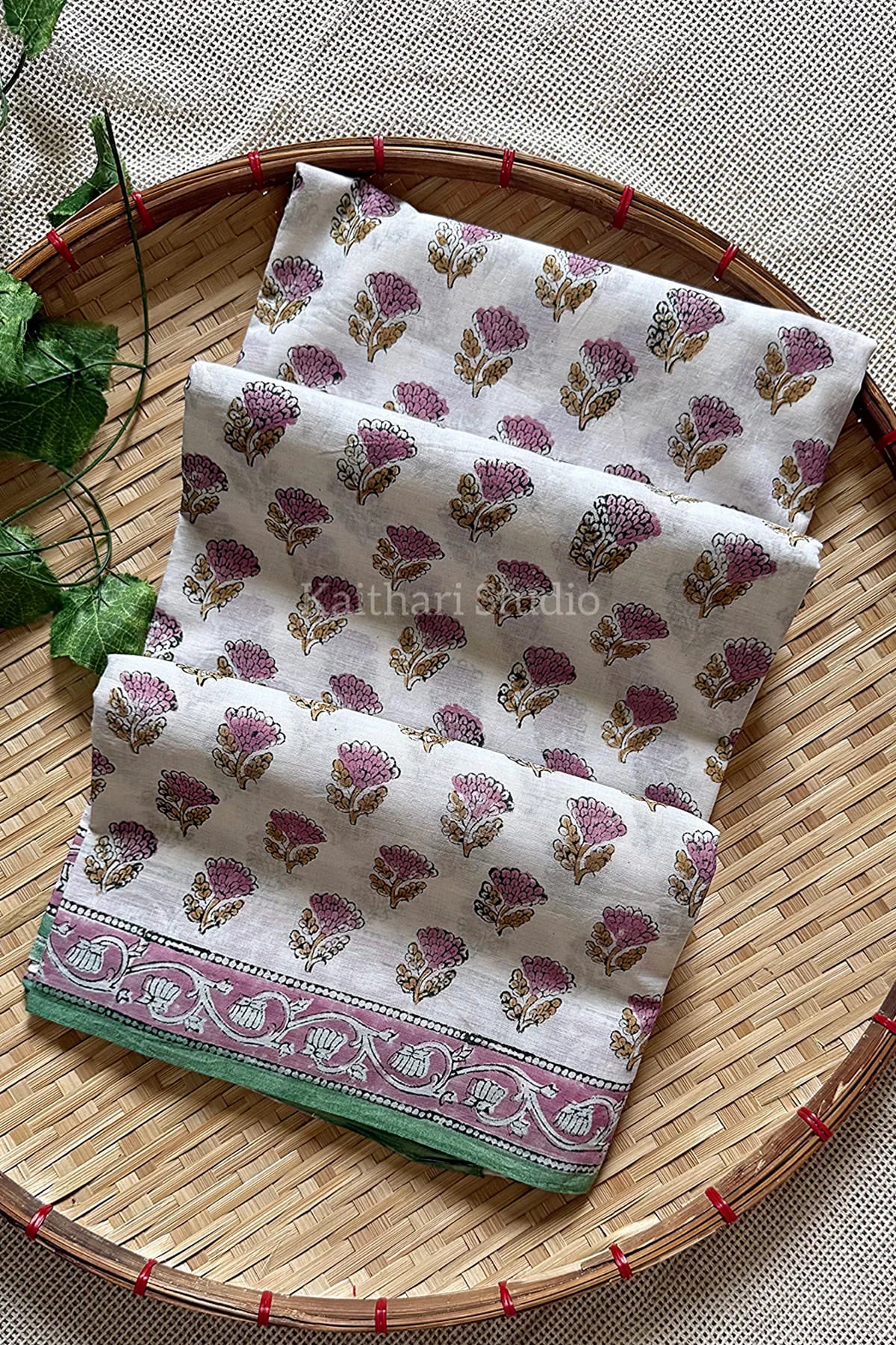 Handblock printed mul mul cotton- Multi color - KS005