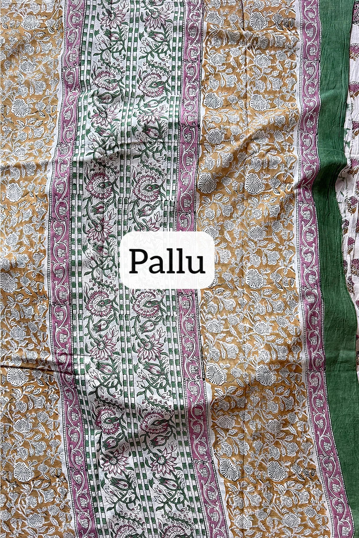 Handblock printed mul mul cotton- Multi color - KS005