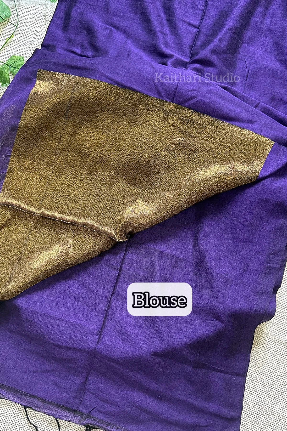 Nayanthra inspired zari pallu saree - Purple - KS029